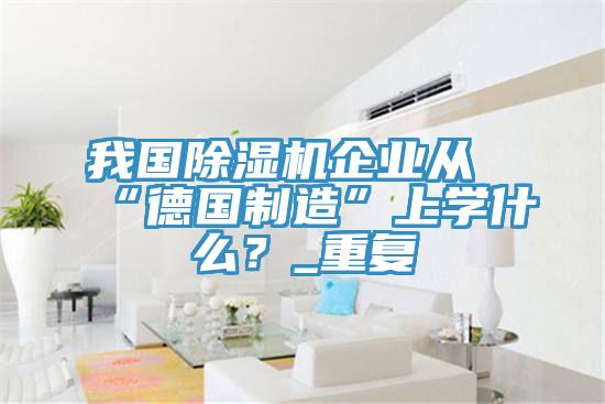 我國除濕機企業(yè)從“德國制造”上學什么？_重復(fù)